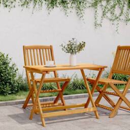 Berkfield Home Folding Garden Table 90x52.5x65 cm Solid Wood Acacia in Brown - thumbnail 3