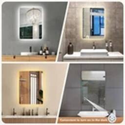 EONLION Bathroom LED Vanity Mirror Anti-Fog Demister Touch Sensor Illuminated in Silver - thumbnail 4