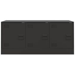 Berkfield Home TV Cabinet Black 99x39x44 cm Steel - Size: 99 x 39 x 44 cm - thumbnail 6