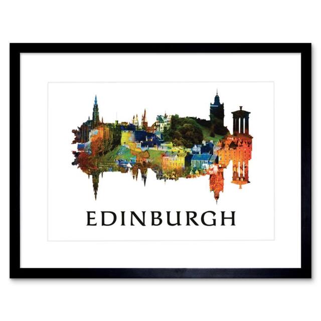 "Wee Blue Coo Edinburgh Cityscape Symmetry Home Decor 12x16"" Framed Wall Art Print - Size: W12"" x H16""" - image 1