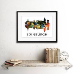 "Wee Blue Coo Edinburgh Cityscape Symmetry Home Decor 12x16"" Framed Wall Art Print - Size: W12"" x H16""" - thumbnail 2