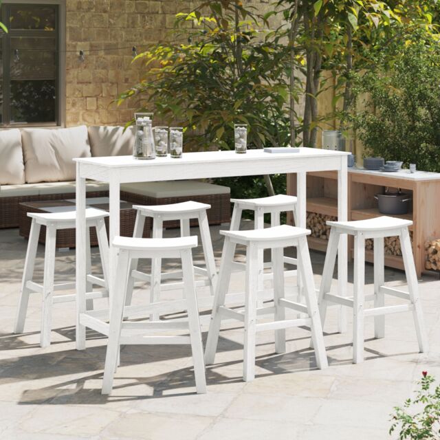 Berkfield Home Bar Stools 9 pcs White HDPE - image 1