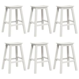 Berkfield Home Bar Stools 9 pcs White HDPE - thumbnail 2