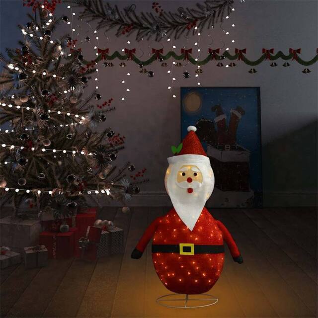 Berkfield Home Durable Decorative Christmas Santa Claus Figure LED Luxury Fabric 90cm - image 1