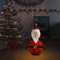 Berkfield Home Durable Decorative Christmas Santa Claus Figure LED Luxury Fabric 90cm - thumbnail 1