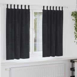 Berkfield Home Blackout Curtains with Hanging Loops 2 pcs Black Velvet