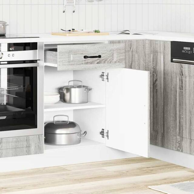 Berkfield Home Kitchen Base Cabinet Kalmar Grey Sonoma Engineered Wood - image 1