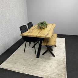 KOSY KOALA Wooden Dining Table with 2 Black Chairs & Bench - Dining Kitchen Room Furniture in Brown - thumbnail 3
