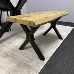 KOSY KOALA Wooden Dining Table with 2 Black Chairs & Bench - Dining Kitchen Room Furniture in Brown - thumbnail 6