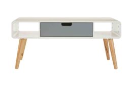 Orsina Display Coffee Table, Compact Wooden Table, Elegant Coffee Table with Storage, Sturdy Coffee Table for Home in White - thumbnail 1