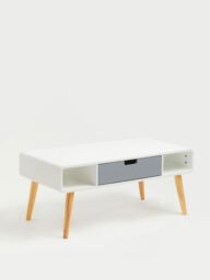 Orsina Display Coffee Table, Compact Wooden Table, Elegant Coffee Table with Storage, Sturdy Coffee Table for Home in White - thumbnail 5