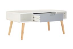 Orsina Display Coffee Table, Compact Wooden Table, Elegant Coffee Table with Storage, Sturdy Coffee Table for Home in White - thumbnail 4