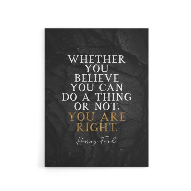 "Artery8 You Are Right Slate Quote Henry Ford Canvas Wall Art Print in Grey - Size: W18"" x H24""" - image 1