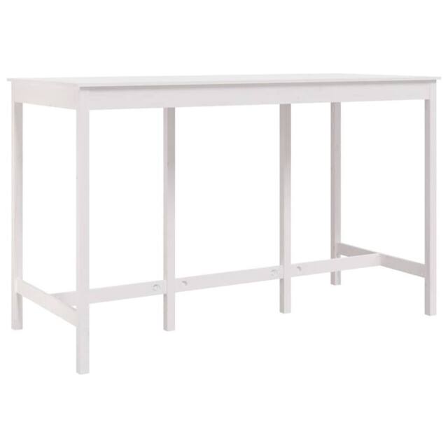 Berkfield Home Bar Table White 180x80x110 cm Solid Wood Pine - Size: 180 x 80 x 110 cm - image 1