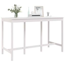 Berkfield Home Bar Table White 180x80x110 cm Solid Wood Pine - Size: 180 x 80 x 110 cm - thumbnail 7