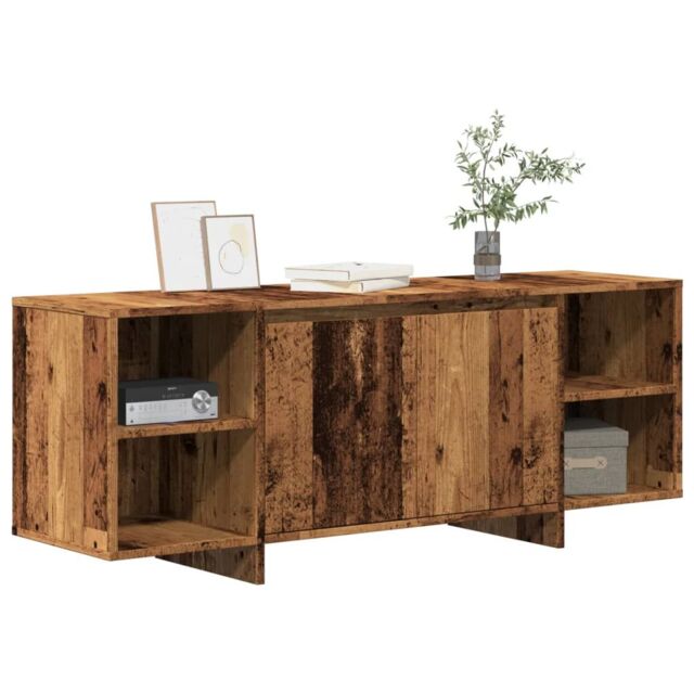 Berkfield Home TV Cabinet Old Wood 130x35x50 cm Engineered Wood in Brown - Size: 130 x 35 x 50 cm - image 1