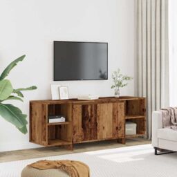 Berkfield Home TV Cabinet Old Wood 130x35x50 cm Engineered Wood in Brown - Size: 130 x 35 x 50 cm - thumbnail 3