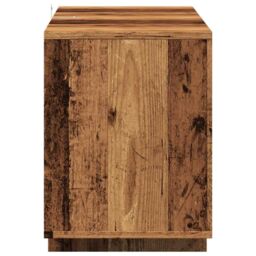 Berkfield Home TV Cabinet Old Wood 130x35x50 cm Engineered Wood in Brown - Size: 130 x 35 x 50 cm - thumbnail 6
