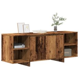 Berkfield Home TV Cabinet Old Wood 130x35x50 cm Engineered Wood in Brown - Size: 130 x 35 x 50 cm - thumbnail 1