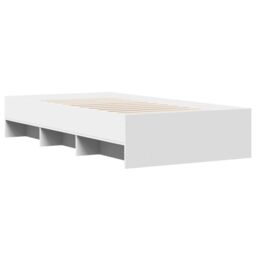 Berkfield Home Bed Frame without Mattress White 75x190 cm Small Single Engineered Wood - thumbnail 4