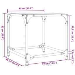 Berkfield Home Modern Coffee Table with Transparent Glass Top 40x40x40 cm Steel - Size: 40 x 40 x 40 cm - thumbnail 9