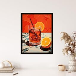 "Wee Blue Coo Wall Art Print Negroni Nights Orange Cocktail Kitchen Living Room Framed - Size: W12"" x H16""" - thumbnail 4