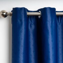Alan Symonds Diamond Blackout Eyelet Curtains Thermal Lined Ready Made Curtains in Blue - Size: 229 cm width x 229 cm drop - thumbnail 2