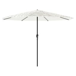 Berkfield Home Garden Parasol with Steel Pole White 388x388x248 cm - Size: 388 x 388 x 248 cm - thumbnail 2