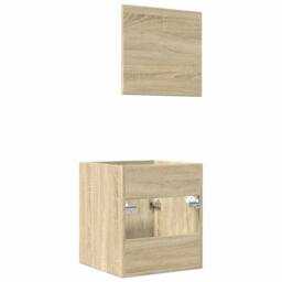 Berkfield Home Spacious 2 Piece Bathroom Furniture Set Sonoma Oak Engineered Wood in Light Tan - thumbnail 7