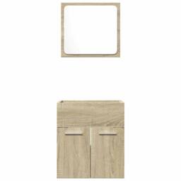 Berkfield Home Spacious 2 Piece Bathroom Furniture Set Sonoma Oak Engineered Wood in Light Tan - thumbnail 4