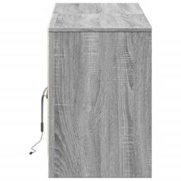 Berkfield Home TV Cabinet with LED Grey Sonoma 139.5x34x50 cm Engineered Wood - thumbnail 7
