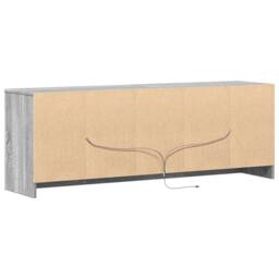 Berkfield Home TV Cabinet with LED Grey Sonoma 139.5x34x50 cm Engineered Wood - thumbnail 8