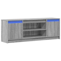 Berkfield Home TV Cabinet with LED Grey Sonoma 139.5x34x50 cm Engineered Wood - thumbnail 1