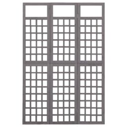 3-Panel Room Divider/Trellis Solid Fir Wood Grey 121x180 cm - thumbnail 3