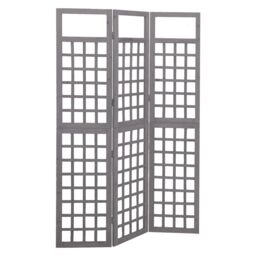 Berkfield Home 3-Panel Room Divider/Trellis Solid Fir Wood Grey 121x180 cm