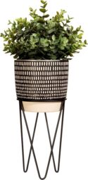 Sass & Belle Black Dash Cement Planter With Wire Stand - thumbnail 2