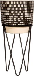 Sass & Belle Black Dash Cement Planter With Wire Stand - thumbnail 1