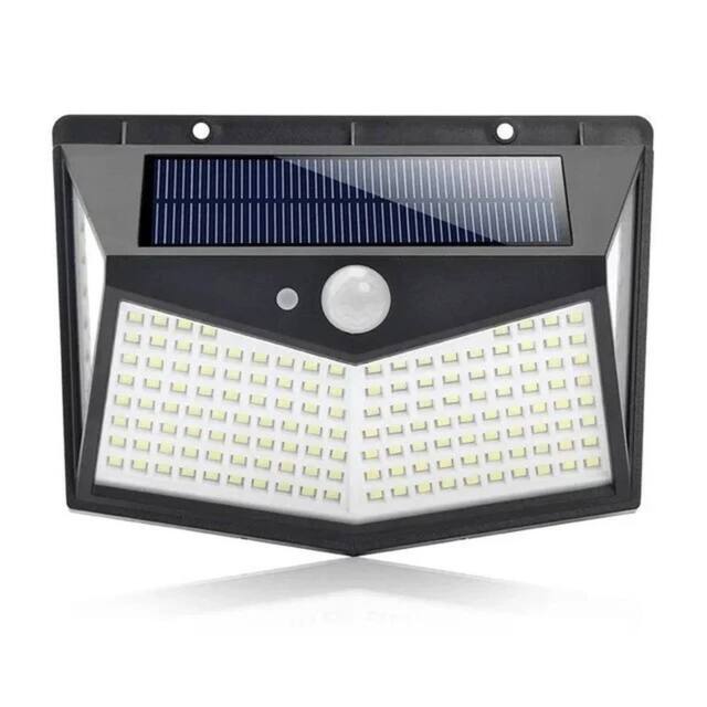 KORVIXA Solar Powered PIR Motion Sensor Wall Light in Black - Size: 40 cm diameter x 25 cm high - image 1