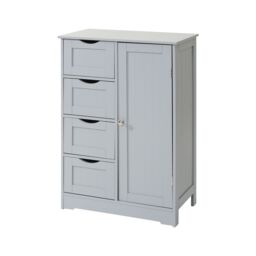Xample Bathroom Storage Cabinet 4-Drawer Cupboard Free Standing Unit Shelf Furniture in Grey - thumbnail 3