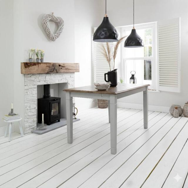 Nöa and Nani Canterbury Dining Table 140cm in Grey and Dark Pine - image 1