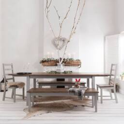 Nöa and Nani Canterbury Dining Table 140cm in Grey and Dark Pine - thumbnail 8