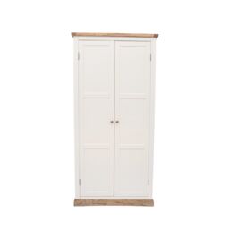 Cabinet Bits Tropea 2 Door Wardrobe Chrome Knob in Off-White