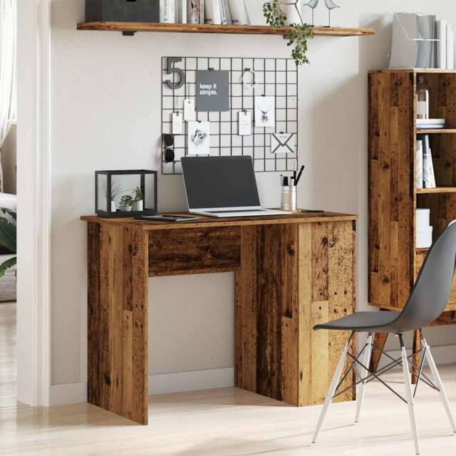 Berkfield Home Modern Desk Old Wood 100x55x75 cm Engineered Wood in Brown - Size: 100 x 55 x 75 cm - image 1