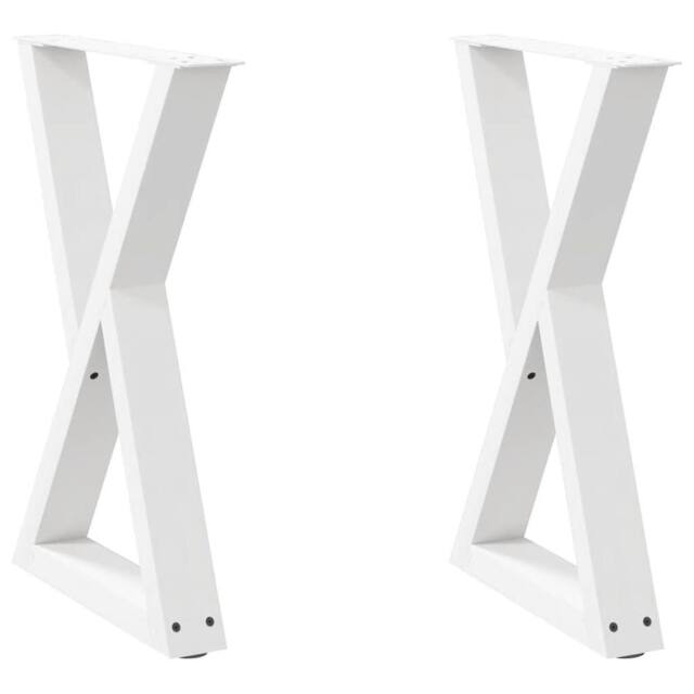 Berkfield Home Dining Table Legs 2 pcs White 50x(72-73.3) cm Steel - image 1