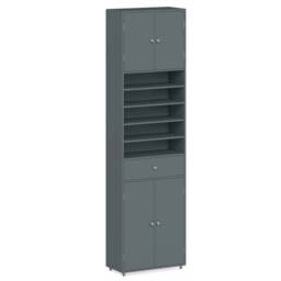VOGREX Grey 180cm Tall Bathroom Linen Cabinet with Doors