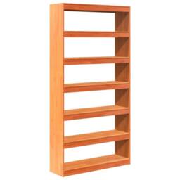 Berkfield Home Book Cabinet/Room Divider 100x30x199.5 cm Solid Wood Pine in Brown - thumbnail 7