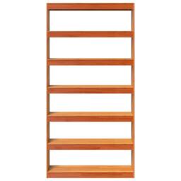 Berkfield Home Book Cabinet/Room Divider 100x30x199.5 cm Solid Wood Pine in Brown - thumbnail 5
