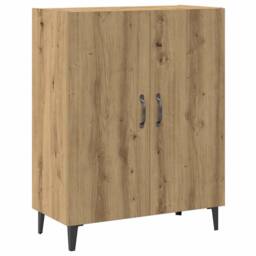 Berkfield Home Sideboard with Wall Cabinet Artisan Oak Engineered Wood in Brown - thumbnail 4