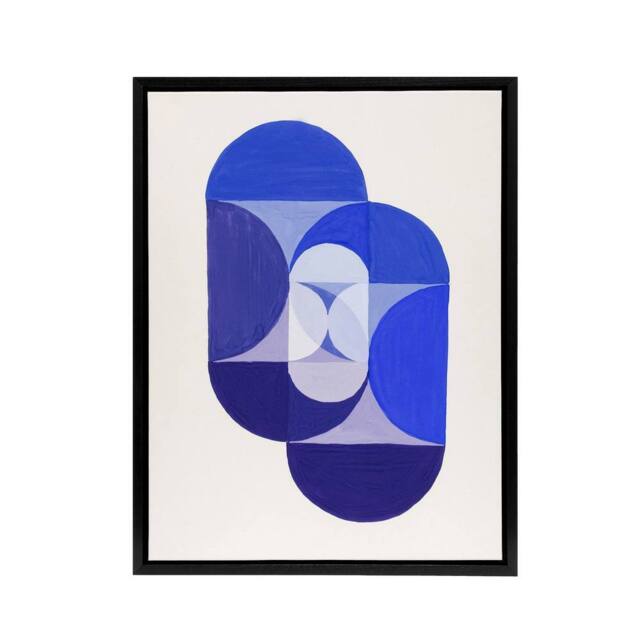 "Artery8 Joseph Schillinger Key Blue Abstract Painting Framed Canvas Art Print - Size: W12"" x H16""" - image 1