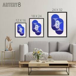 "Artery8 Joseph Schillinger Key Blue Abstract Painting Framed Canvas Art Print - Size: W12"" x H16""" - thumbnail 4
